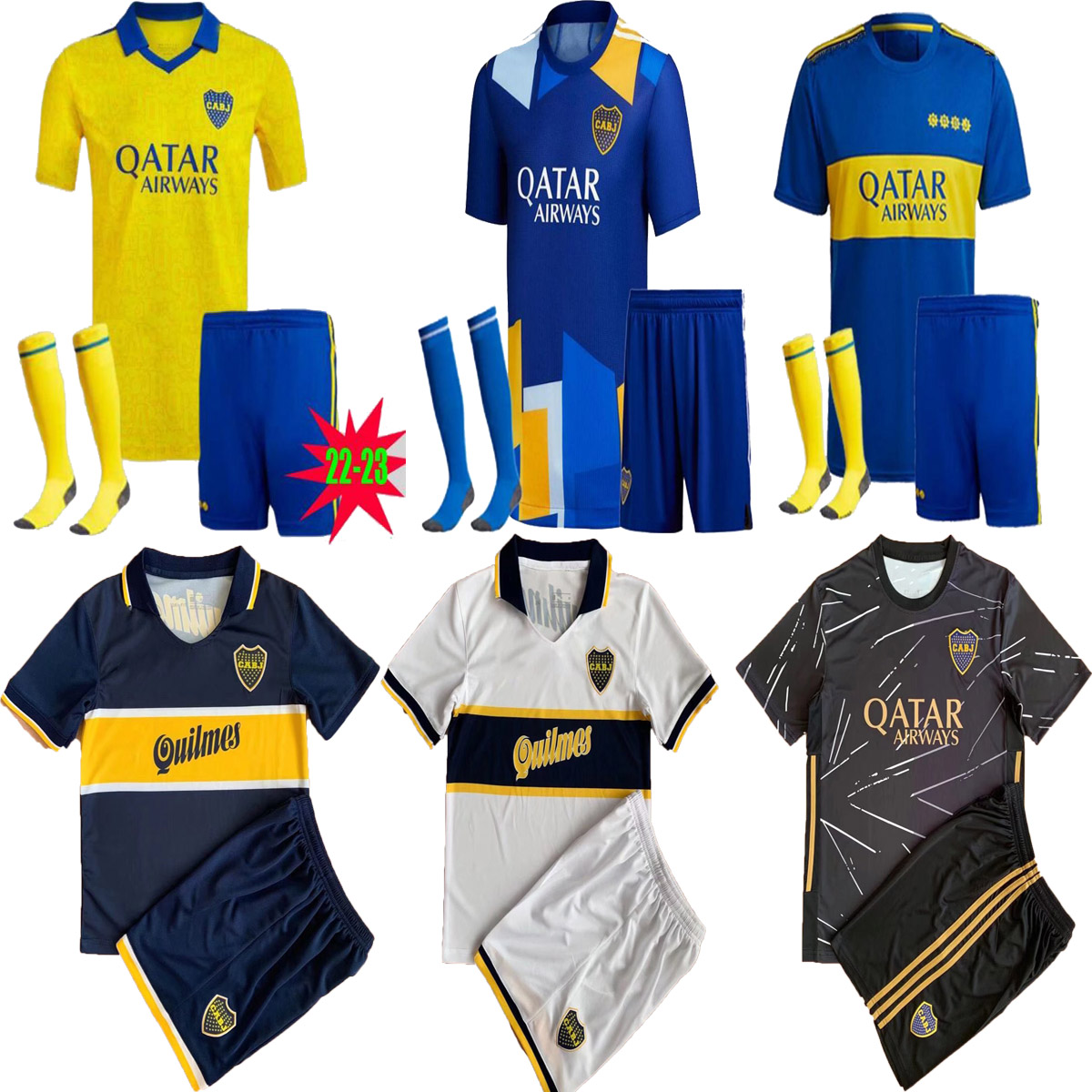 

Adult kit 22 23 Boca Juniors soccer Jersey 2022 2023 VILLA SALVIO MEDINA VARELA 96 97 kids Benedetto Salvio Pavón camisa de futebol football shirts