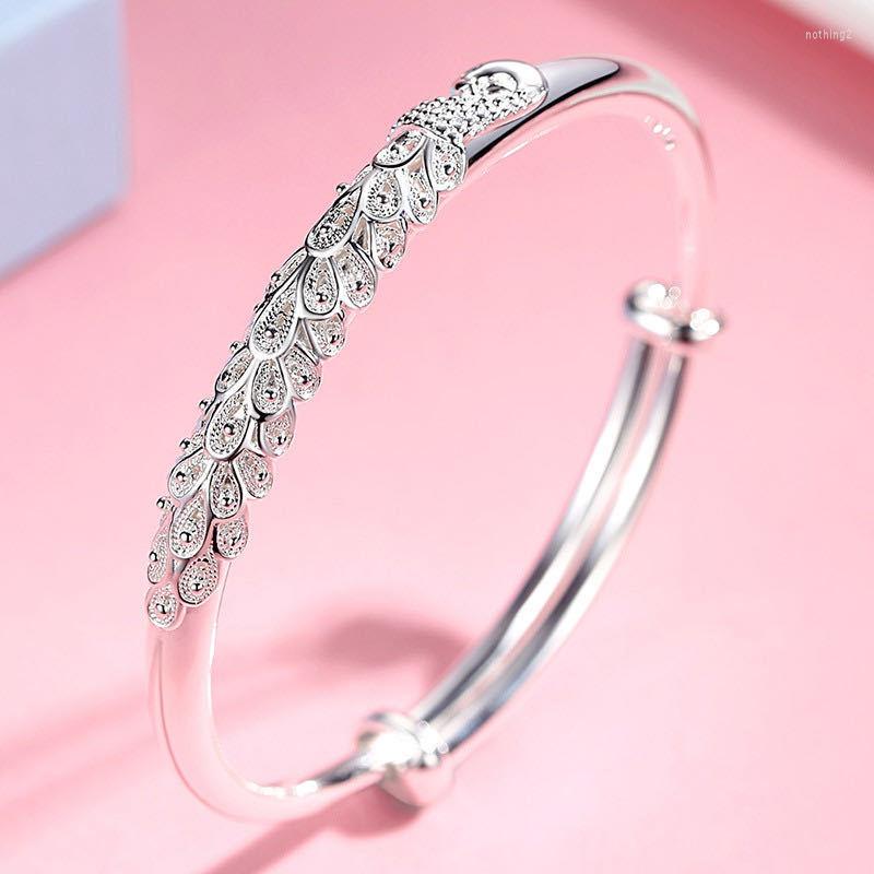 

Bangle Sterling Silver Peacock Charm Bracelet &Bangle For Women Fashion Elegant Jewelry Sl049Bangle