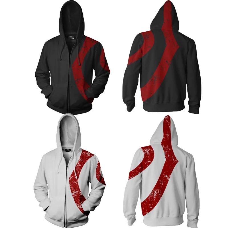 

Men' Hoodies & Sweatshirts Game God Of War Costume Kratos Cosplay Men' Casual 3D Print Hoodie Sweatshirt Zipper Hat Coats Jacket Cloth, Black