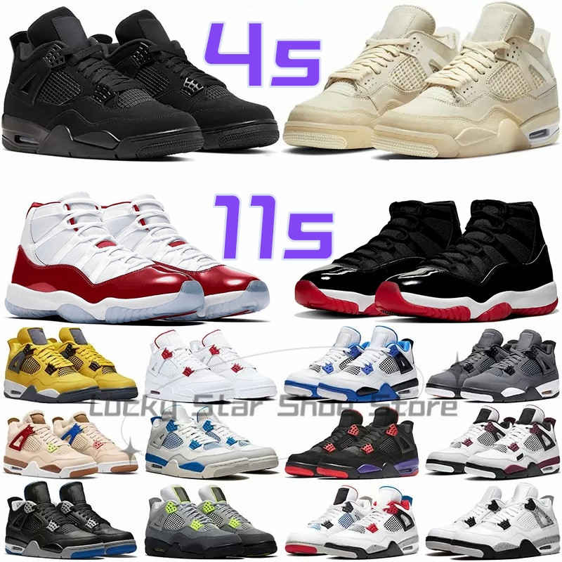 

Jumpman 4 Men Basketball Shoes 11 Mens Womens Sneakers 4s Black Cat University Blue Infrared Cactus Jack Cool Grey 11s Bred Outdoor Sports Trainers, 35