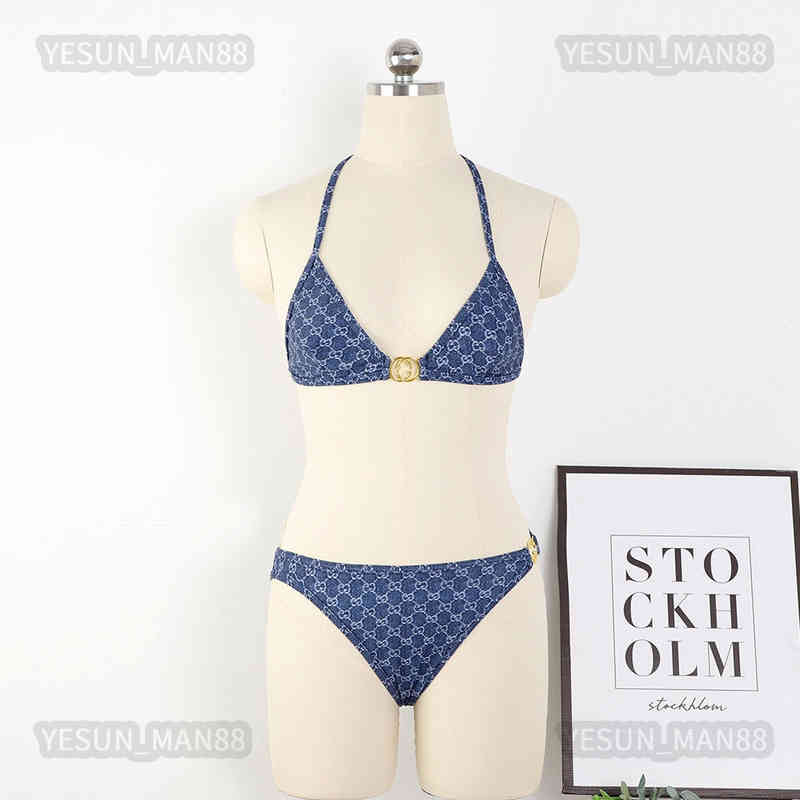 

Woman Designer Luxury Guggi Classic Fashion Womens Swimsuit European And American Sexy Letter Printed Beach Bikinis Triangl Swimwear 2 Pieces