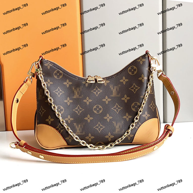 

Designer Shoulder Bags boulogne croissant chain crossbody bag Classic tramp tote handbag, Black