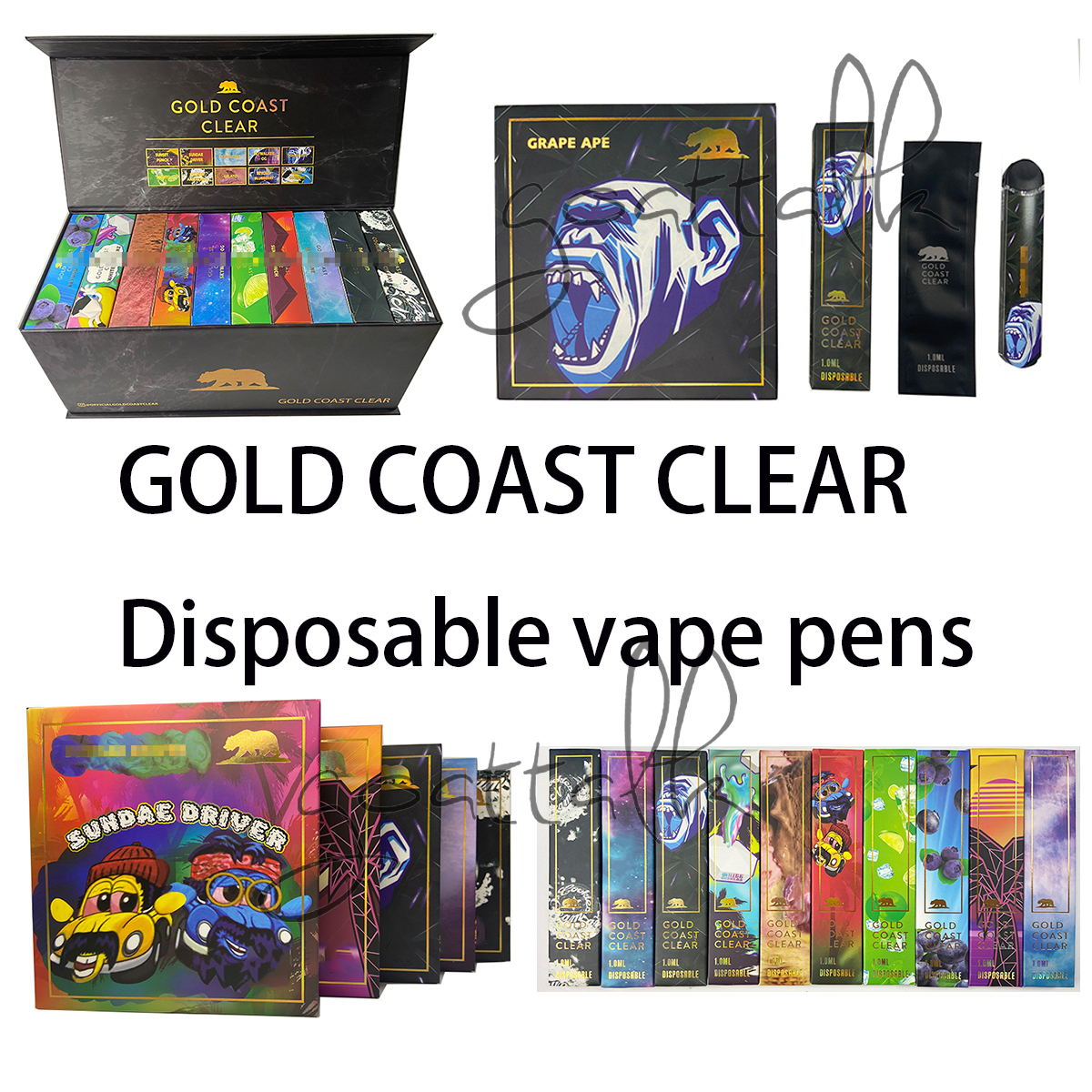 

GOLD GOAST CLEAR Disposable Vape Pen E Cigarette 1ml Ceramic Empty Coil Vape Cartridges Rechargeable Battery For Thick Oil