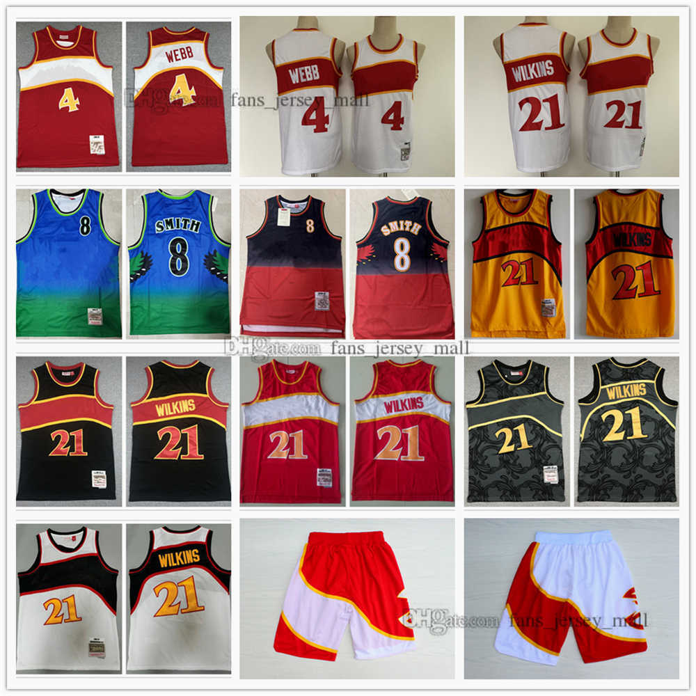 

Retro Basketball Jersey Dominique 21 Wilkins Jerseys Steve 8 Smith Spud 4 Webb Dikembe 55 Mutombo Colour Red Green Stitched Mitchell and Ness Short 1996-97 1986-87, Same as picture
