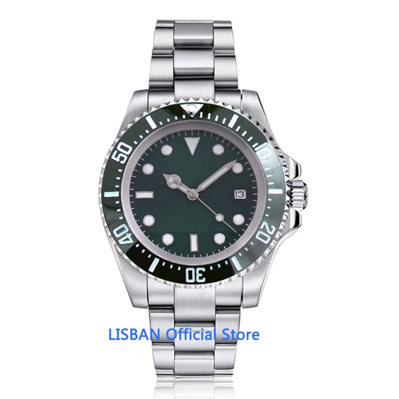 

Wristwatches 43mm Automatic Mechanical Mens Watch Miyota Movement Business Ceramic Bezel Sterile Dial Sapphire Glass Luminous Wristwatch Men, No2