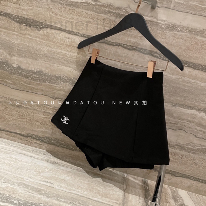 

Skirts designer Correct version of Xiaoxiang Arc de Triomphe irregular fake two piece CE women' skirt lantern Shorts Small High Waist fashi, Black fragrant skirt pants