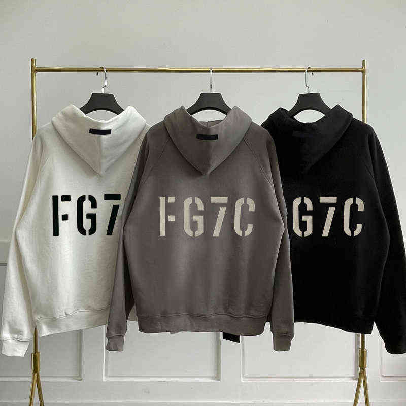 

Best Quality FG7C 7th Collection zipper Hoodies Men Women Hip Hop Oversized Streetwear Loose Sweatshirt Coat T220726, Black