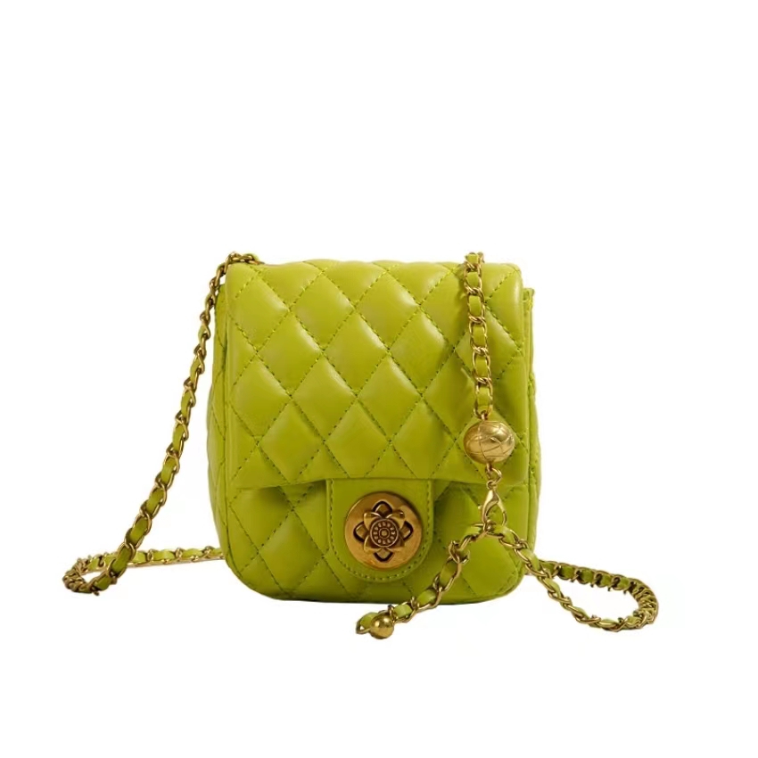 

Evening bags Original niche high-grade texture chain designer shoulder bag new fashion handbag trend goatskin green woman Messenger bag, Customize