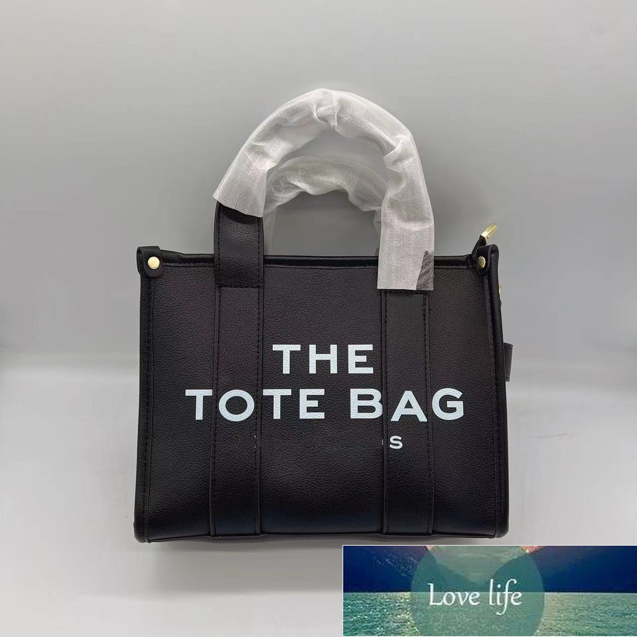 

Shopping Bags for Wome Shoulder Bag Letter Print Stripe Large Capacity Tote Casual Handbag 26CM pu leathe, Black