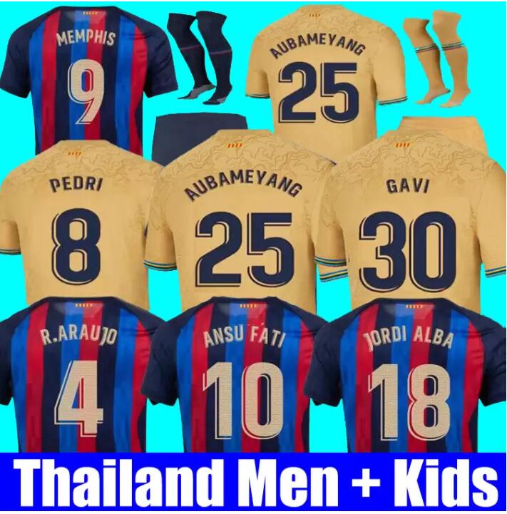 

Camisetas de football MEMPHIS PEDRI ADAMA AUBA soccer jersey FERRAN 21 22 23 ANSU FATI 2021 2022 2023 GAVI F. DE JONG barcelona DEST kit shirt kids sets uniforms, 21/22 home no socks