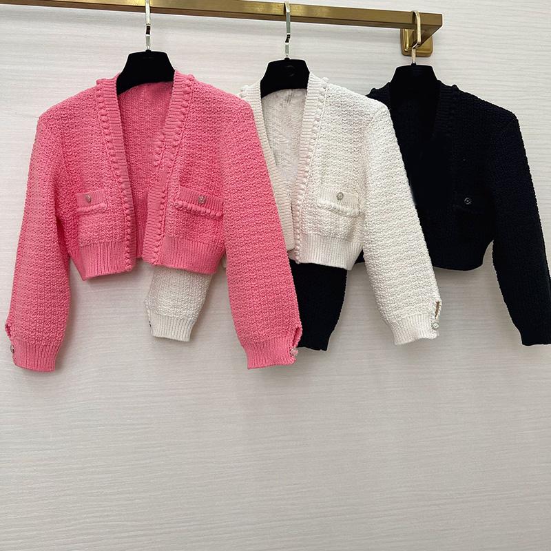 

Women' Knits & Tees Fashion Designer Short Cardigan Sweater For Women Knitted Loose Autumn Winter High QualityWomen, Black