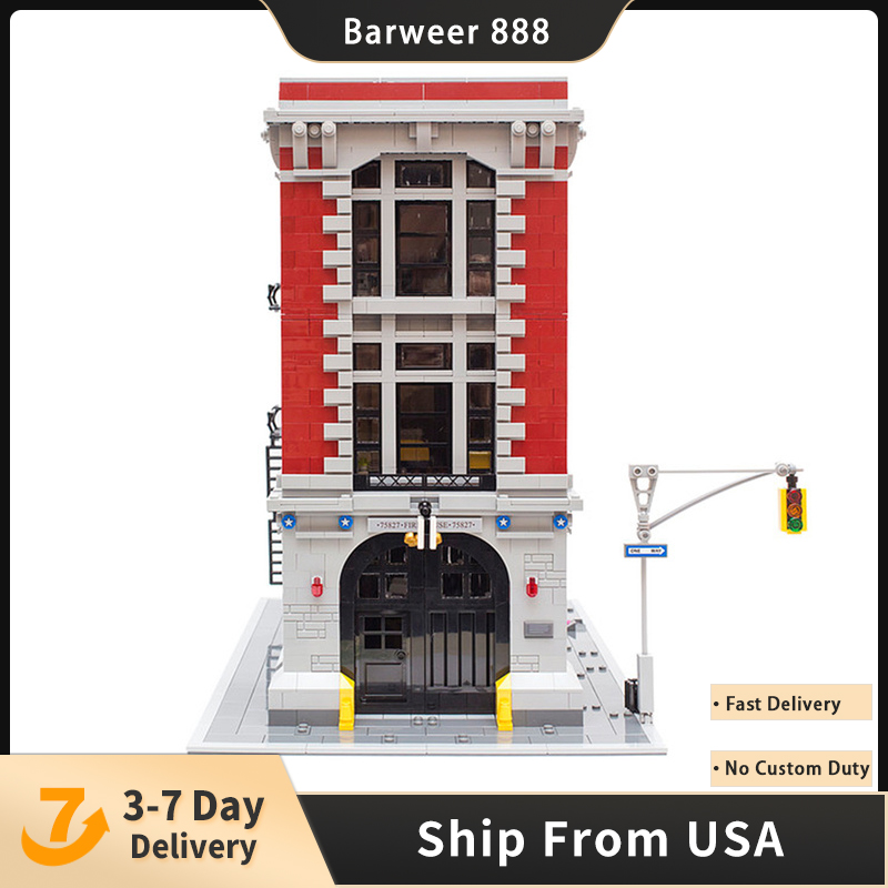 

16001 Block Ghostbusters Street View Series Firehouse Headquarters Model Building Blocks Bricks Kids Education Toys 75827