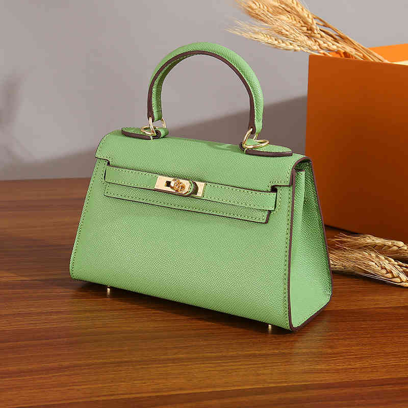 

Bags Designer Women Kel1yss Mini Leather Women's Second Bag Generation Cowhide Avocado Green Portable One Shou