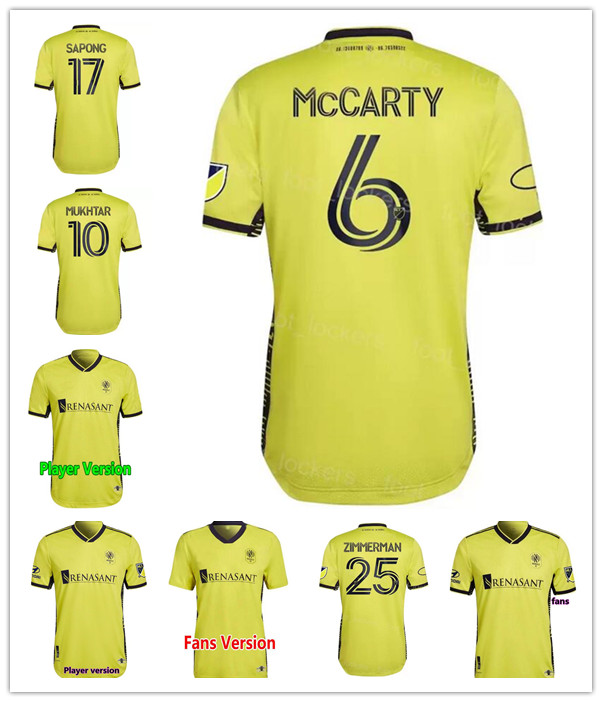 

22 23 McCARTY MUKHTAR Mens SC Soccer Jerseys New Nashville Home Away Football Shirt LEAL ZUBAK ZIMMERMAN Short Sleeve Uniforms Fans Player version