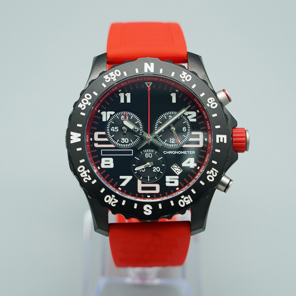 

Men's Watch Japan Quartz Endurance Pro Avenger Chronograph 44mm Watches Black Dial Red Rubber 1884 Men Watches Hardex Glass Wristwatches, No send watch;only for shipping serice