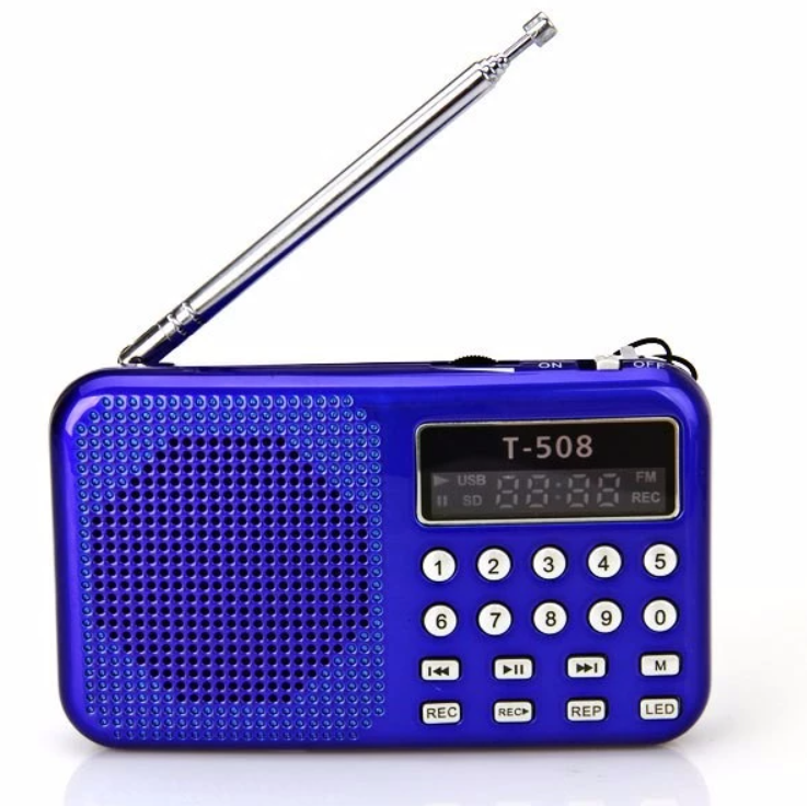 

REDAMIGO Digital fm radio Micro SD/TF USB Disk mp3 radio LCD Display Internet with speaker T508R