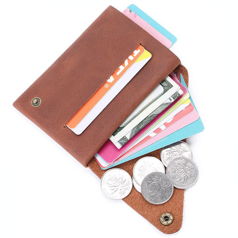 

Card Holders Vintage Genuine Leather Wallet Holder Casual Men Hasp Coin Purse 2022 Design Brown Cow Carteira MasculinaCard, 9102-brown
