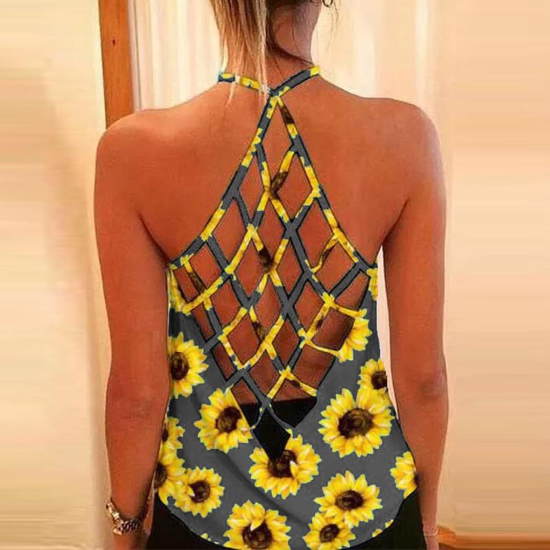 

Women' Tanks & Camis Baggy Tops For Women Vest Print O-Neck Tank Sexy Top Fashion Blouse Women' Sunflower Sleeveless Brown WomensWomen, Dark gray