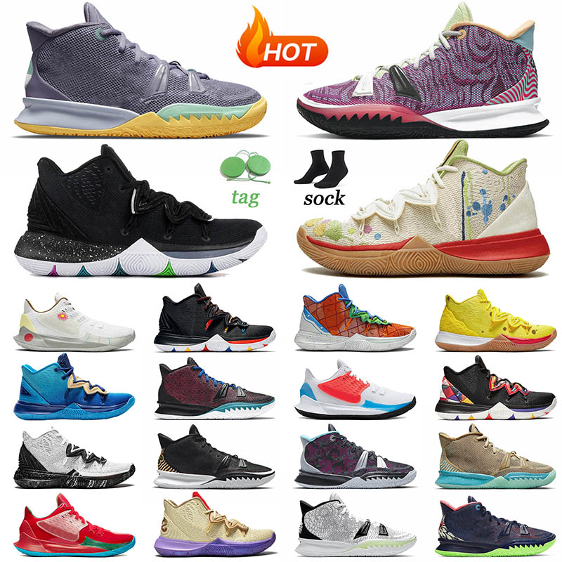 

2022 New Arrival Kyrie 5 7 Running Shoes Flat Black Magic Expressions Atomic Orange Special FX Pale Ivory Chinese New Year Womens Mens Sneakers Sports Trainers Size 13, B13 chinese new year