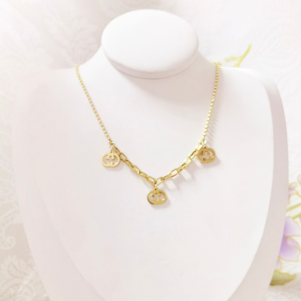 

Fashion Women Luxury Designer Necklace Choker Chain 18K Gold Plated Stainless Steel Letter Pendants Necklaces Statement Jewelry Accessories ZG1750