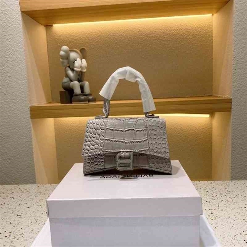 

Women Bags Designer 2022 Handbags Balenciga Fashion Crocodile Hourglass Versatile Handbag Shoulder Messenger 1IH6 W4GX, Black large size