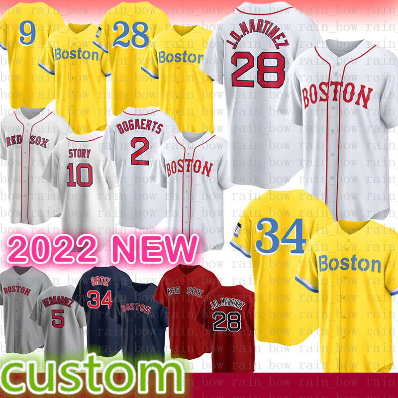 

2022 New 28 J.D. Martinez 10 Trevor Story Boston Red Baseball Jersey Sox David Ortiz Ted Williams Xander Bogaerts Enrique Hernandez Rafael Devers Chris Sale Verdugo, Retro(size:m-3xl)hongwa