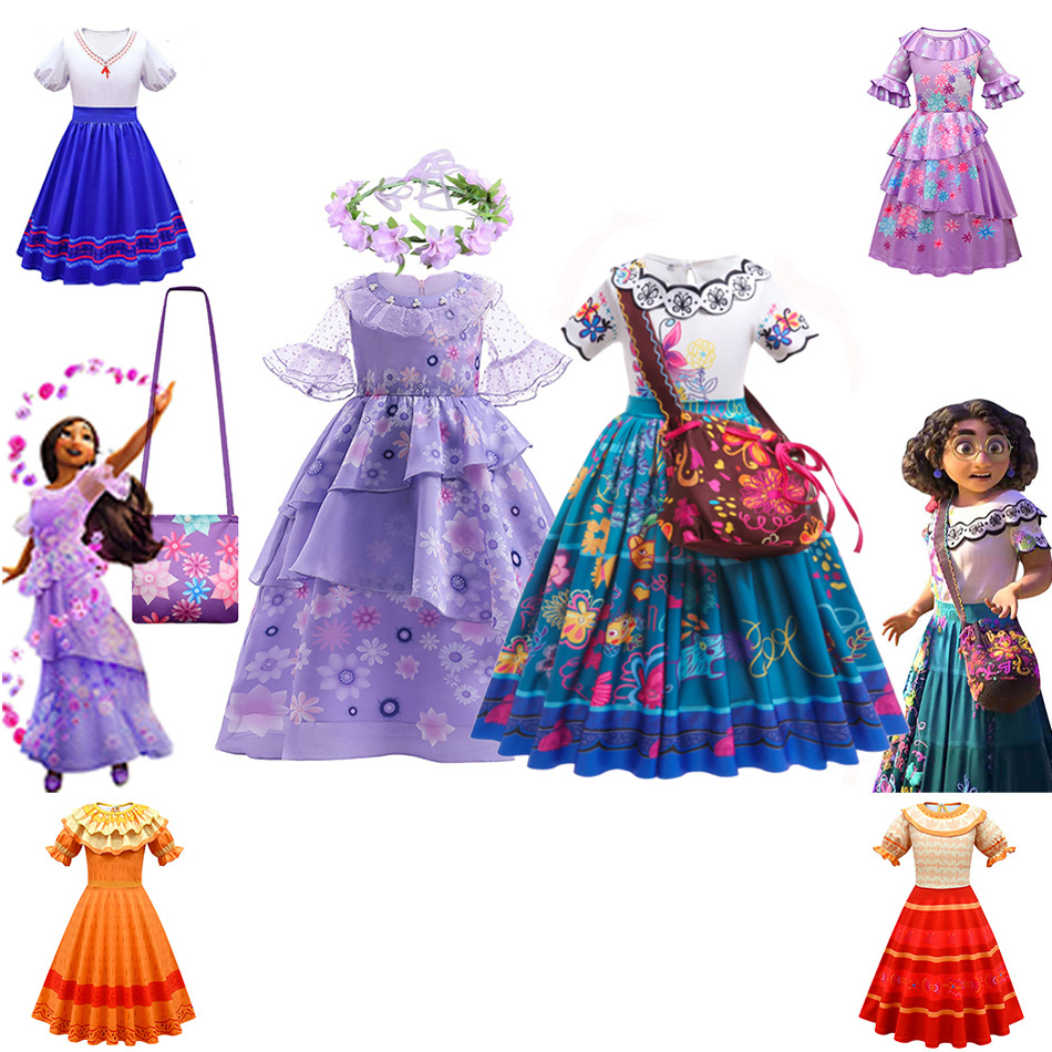 Encanto Mirabel Madrigal Princess Dress For Girls Isabela Cosplay Costumes Children Dolores Pepa Fancy Clothes Party Vestidos-image-778933168