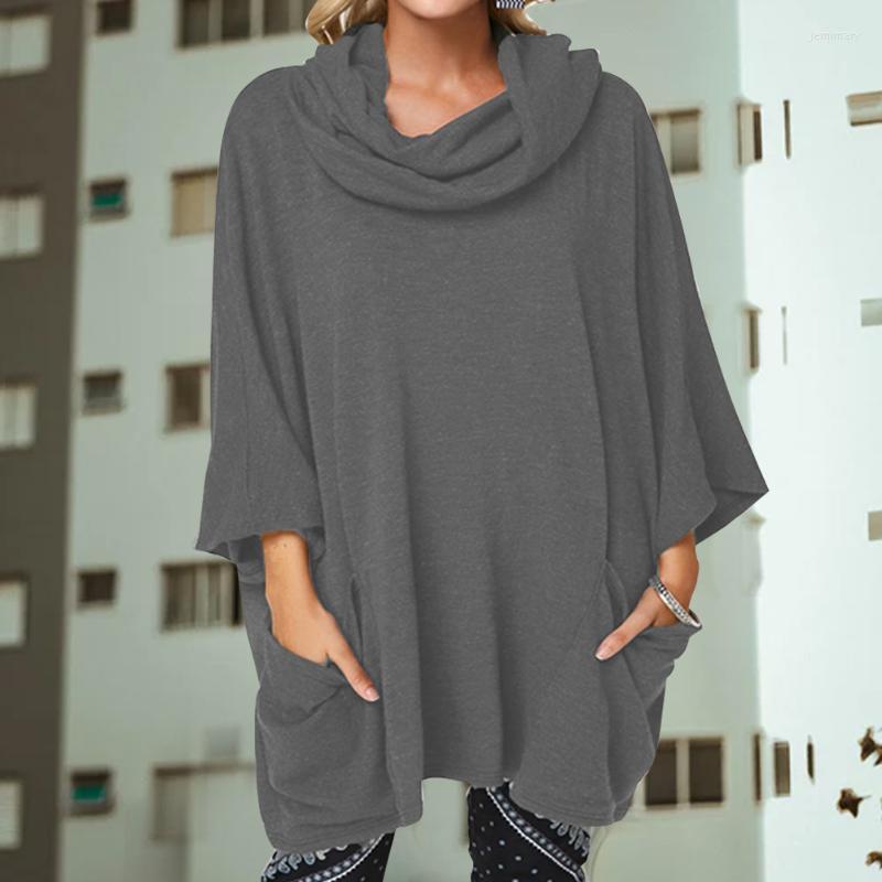 

Women's Sweaters With Pocket Long Sleeve Tunic Autumn Winter Casual Basic Tops Polyester Women Pullover Loose Fashion Hooded Daily Solid Jem, Black