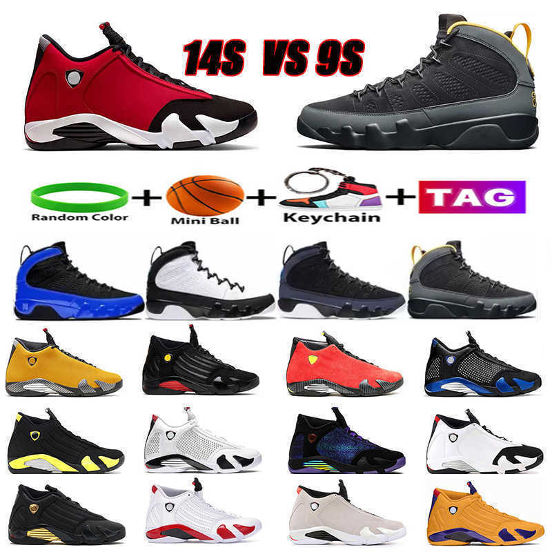 

OG jumpman 9s 14s Running shoes for men women Retro Blue Red Candy Cane Hyper Royal Chameleon White Bred Thunder University Gold sports, 18