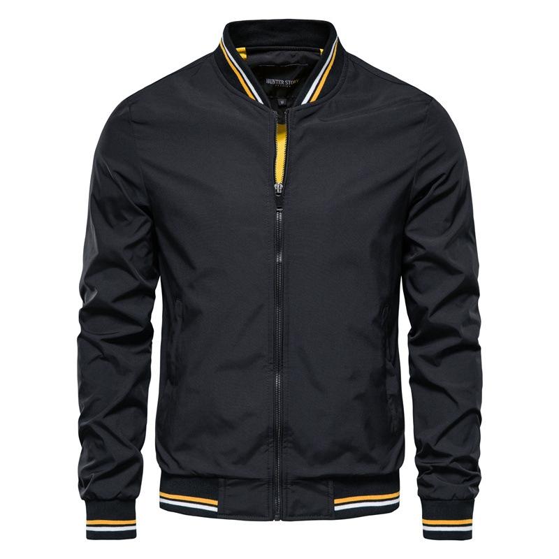 

Men's Jackets Spring Solid Color Bomber Jacket Men Casual Slim Fit Baseball Mens Autumn Fashion High Quality For, Black;brown
