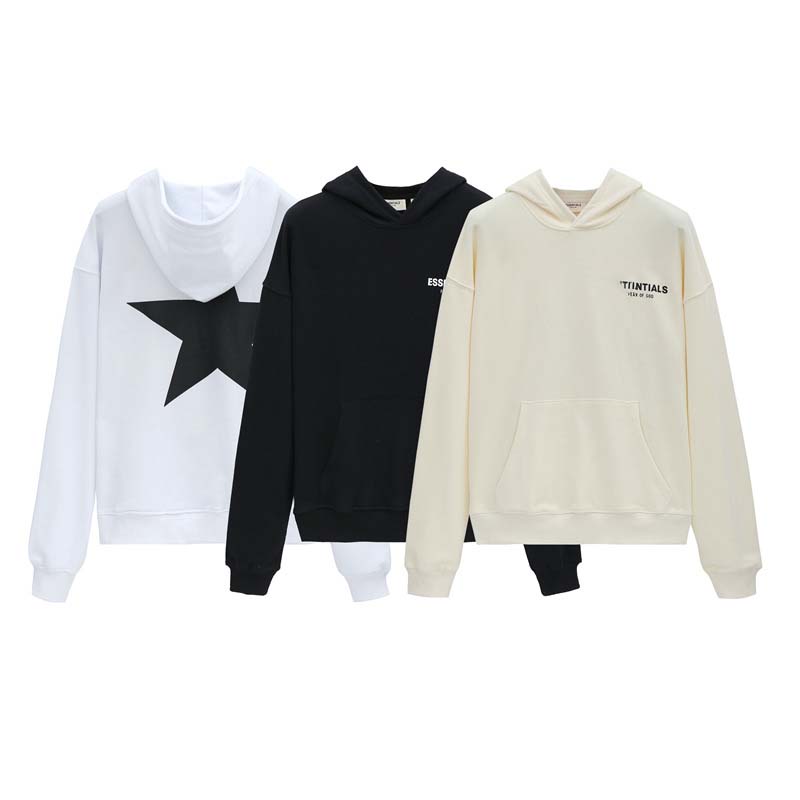 

Designer hoodie Pentagram Fashion Hoodie FOG Men's and women's loose coats, Apricot