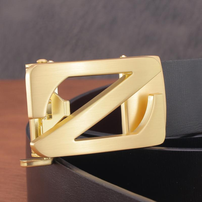 

Belts High Quality Z Letter Men Belt Men's Automatic Buckle Designer Genuine Leather Cintos Masculinos Ceinture HommeBelts BeBelts, Black