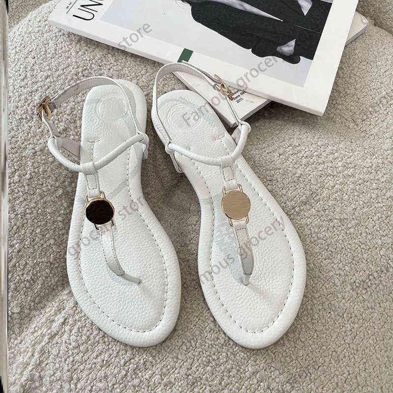 

sandals T women's shoes B in flat bottomed foot line heel toe Three colors with original box, Gray