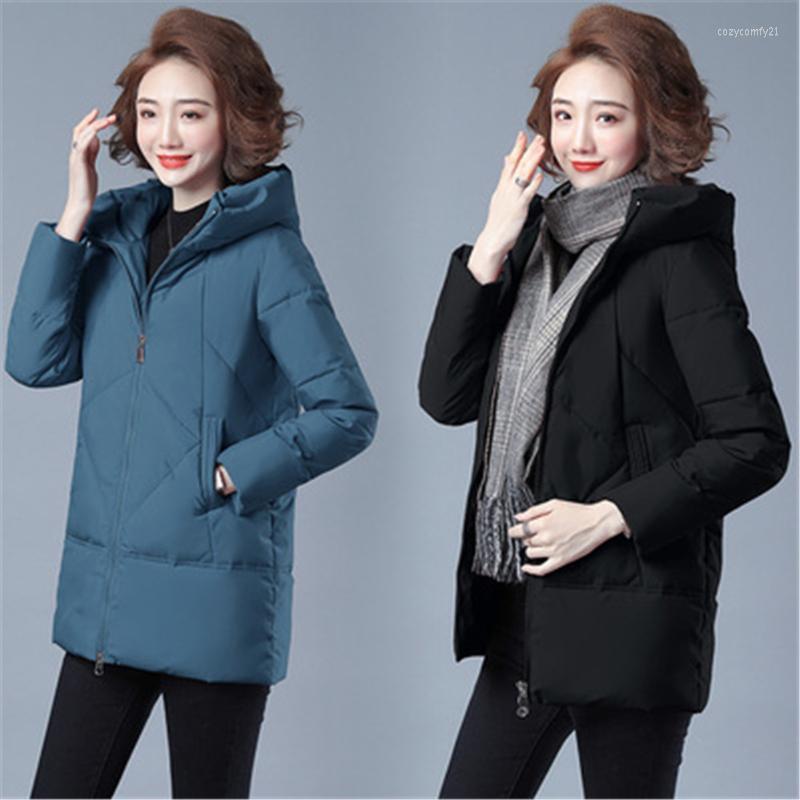 

Women's Jackets 2022 Women Winter Jacket Long Warm Parkas Female Coat Thicken Cotton Padded Hooded Loose Clothes, Red