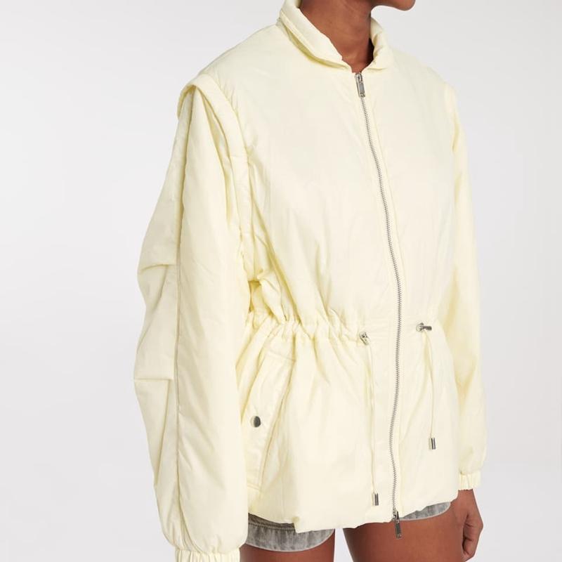 

Women's Trench Coats Early Spring Retro Detachable Sleeves Drawstring Waist Small Stand-up Collar Casual Slim Light Cotton JacketWomen's, Apricot