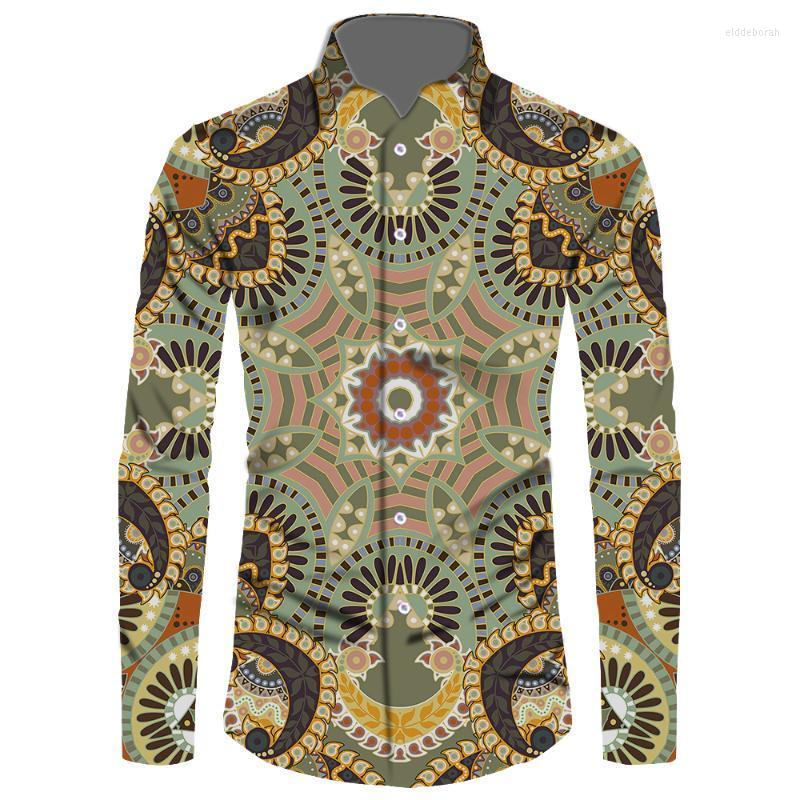 

Men's Dress Shirts Men's Printed Long Sleeve Shirt Fashion Bandana Polyester Fit Casual Party Night Club Plus Size MenMen's Eldd22, Rcpsl21092927