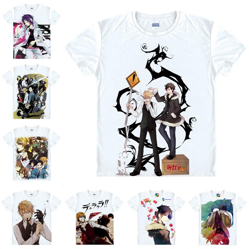 

Men' T-Shirts Coolprint Anime Shirt DOLLARS DuRaRaRa DRRR Short Sleeve Orihara Izaya Ryugamine Mikado Cosplay Motivs Hentai ShirtsMen, Style 9