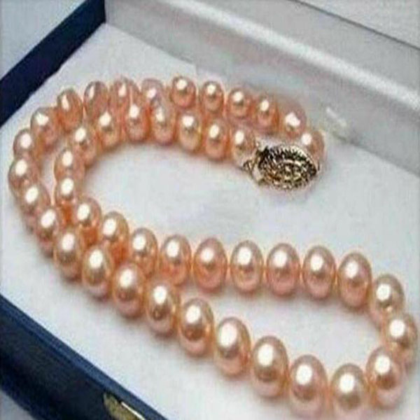 

Wonderful Genuine 8-9mm Natural Pink Akoya Cultured Pearl Necklace 18"