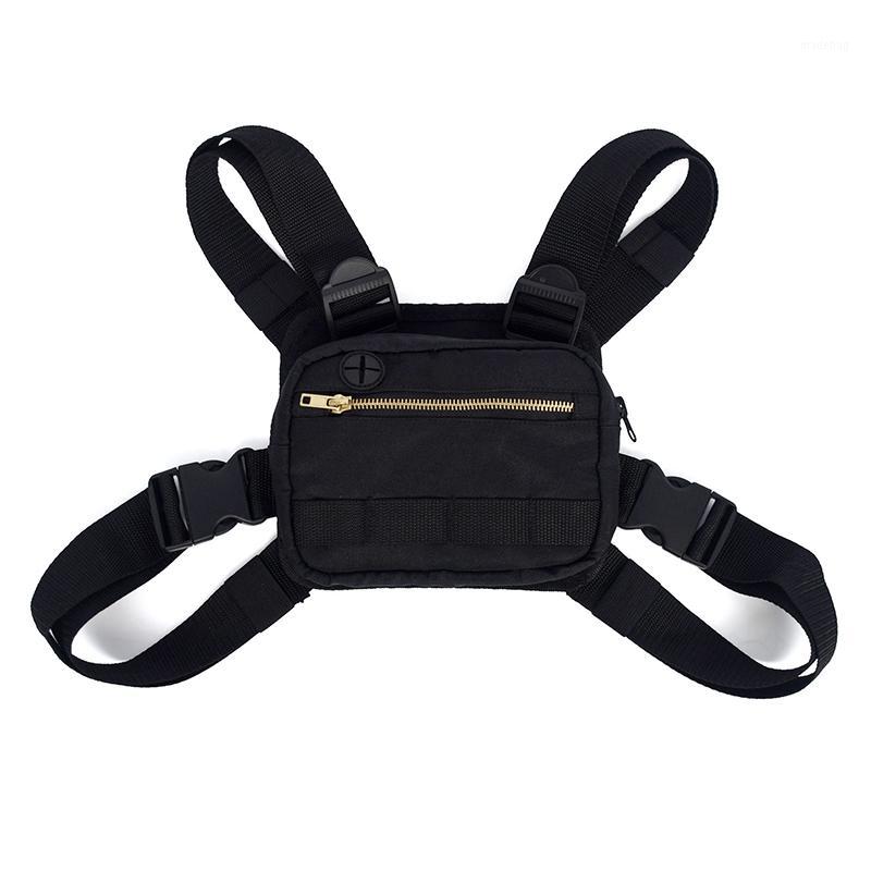 

Mini Men Chest Rig Streetwear Outdoor Sports Waist Bag Climbing Shoulder Phone Money Belt, Black color