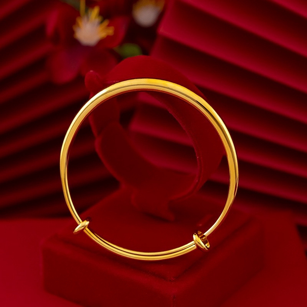 4mm Womens Bangle Classic 18k Yellow Gold Filled Wedding Party Women's Bracelet Dia 60mm Vintage Style Fashion Jewelry-image-757233888