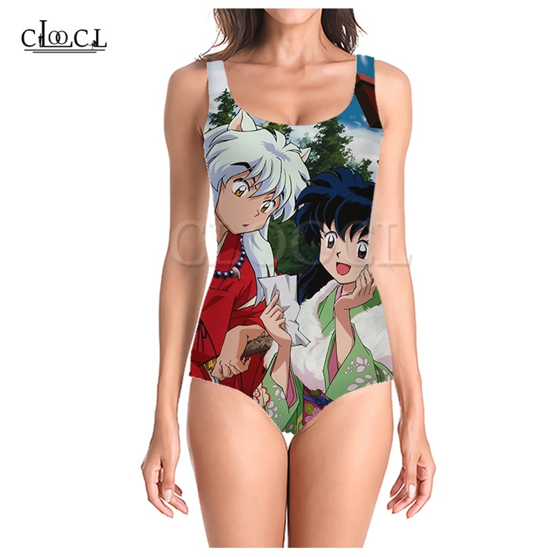 

Japanese Anime Inuyasha Onepiece Swimsuit Girl 3D Print Sleeveless Slim Sportswear Women Colorful Swimwear 220617, One-piece swimsuit 2