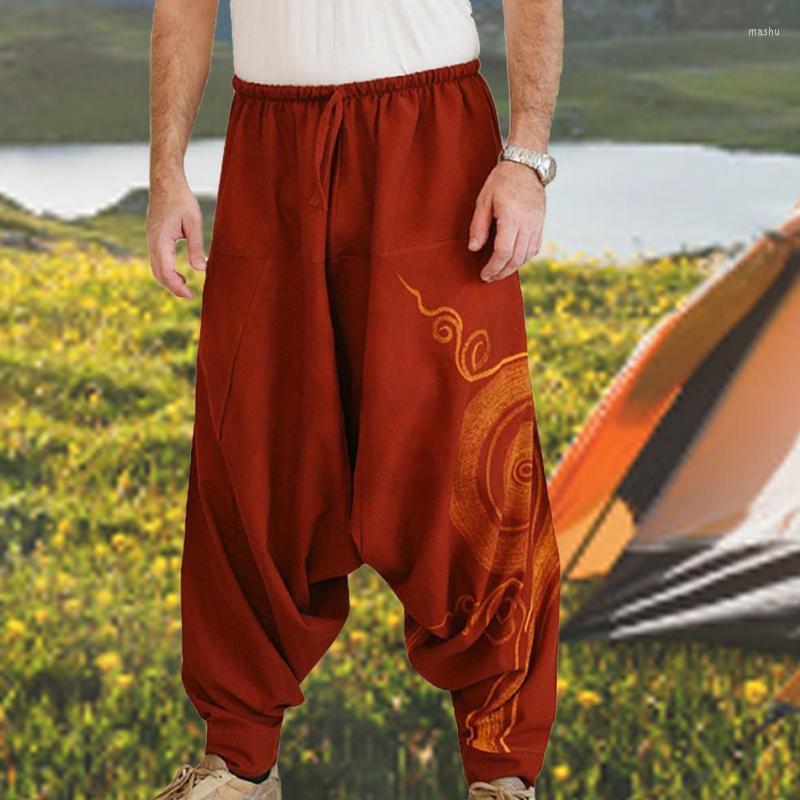 

Men' Pants Men Loose Stylish Nylon Harem For Party Casual Sweatpants Long Jogging Male Trousers StreetwearMen, Red