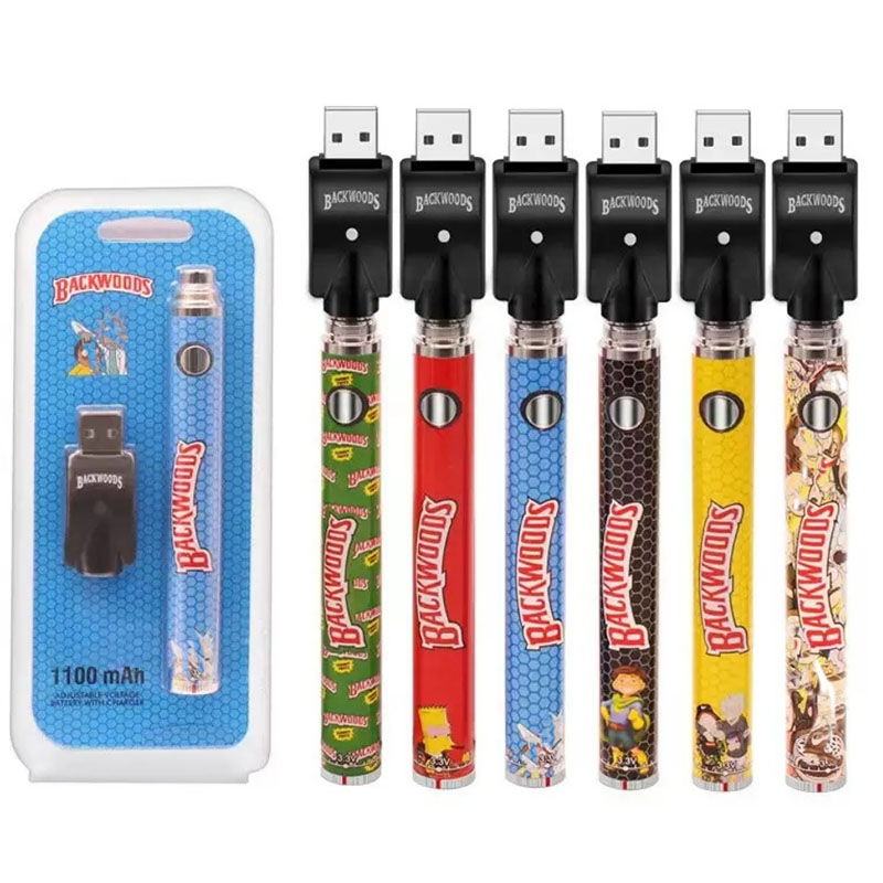 

Backwoods Preheating Bottom Dial Battery 1100mah one love Twist Preheat Variable Voltage VV BUD Vape pen 510 for Wax Oil Th205 Cartridge