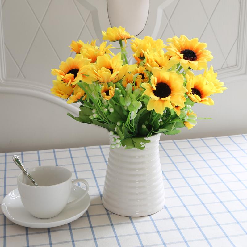 

Decorative Flowers & Wreaths Sunflower Fake Sun Flower Artificial Sunflowers 35cm Long For Home Garden Balcony Windowsill Decoration Yellow