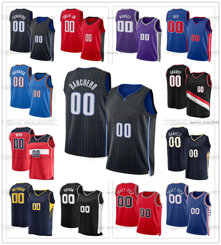 

2022 Draft Pick 11 Paolo Banchero Jerseys Basketball 7 Chet Holmgren Jabari Smith Jr., White