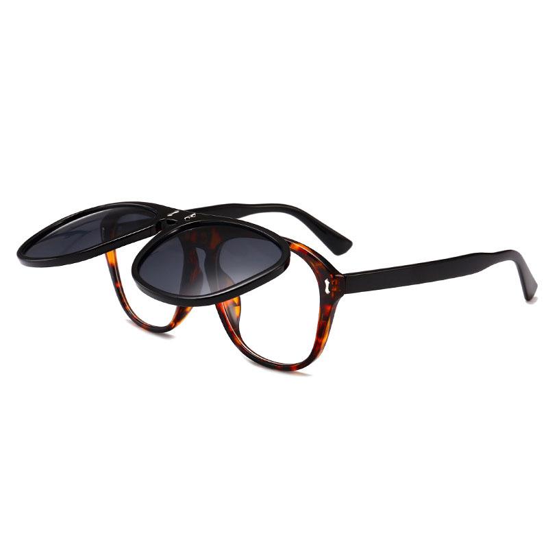 

Sunglasses SO&EI Vintage Round Steampunk Flip Separable Lens Women Brand Designer Double Eyewear Fashion Men Sun Glasses