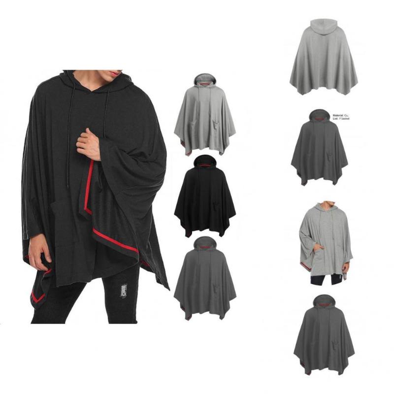 

Men's Jackets Men Top Terrific Pocket Oversized Creative Spring Cloak For Daily Wear Coat CloakMen's, Black