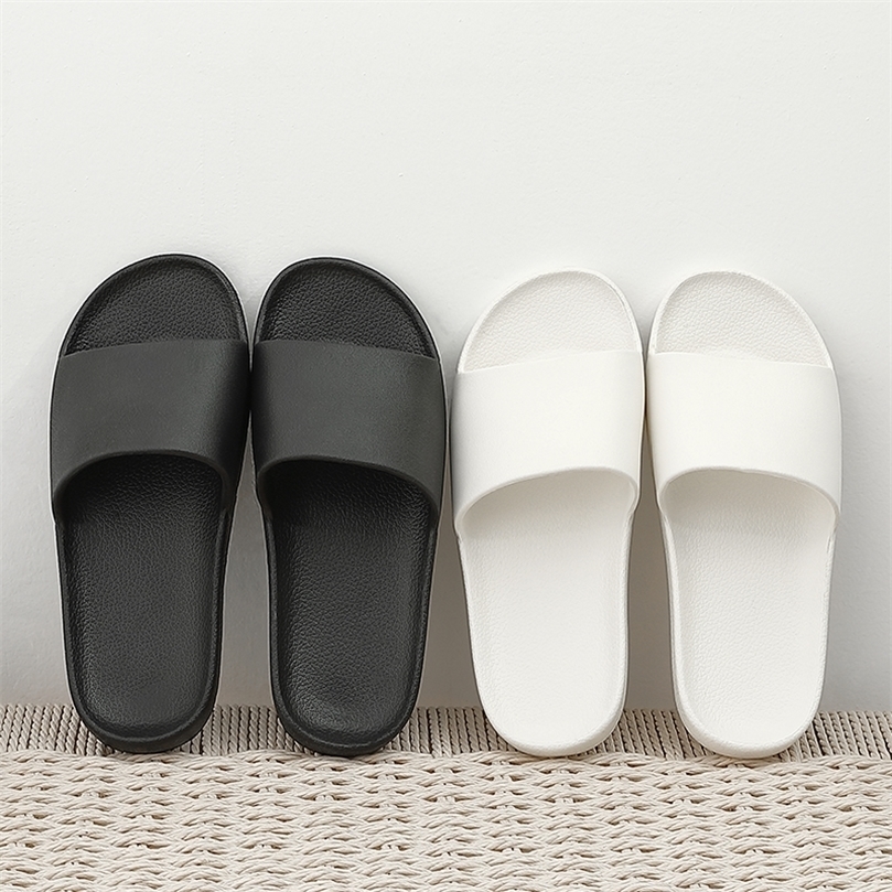 

Summer Home Men Slippers Simple Black White Lovers Shoes Nonslip Bathroom Slides Flip Flops Indoor Women Platform 220611, Sea blue