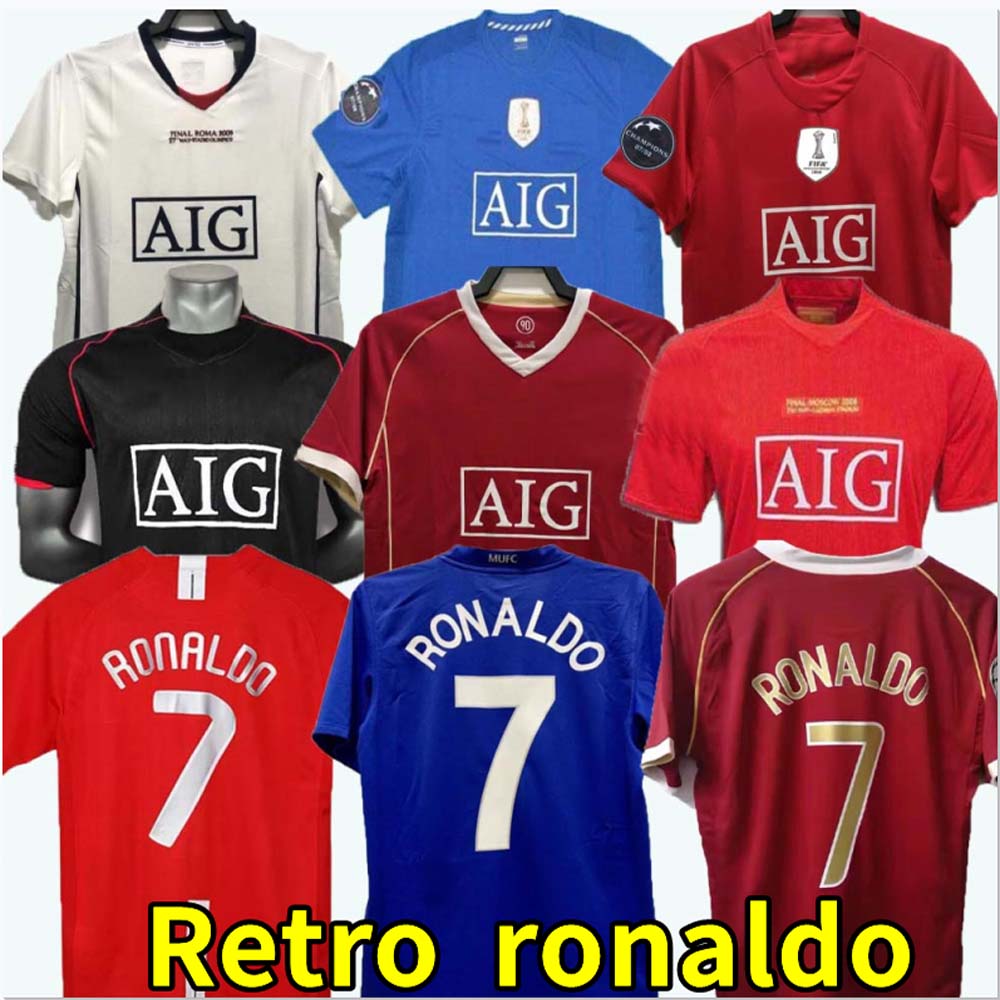 

Top 07 08 manchester Retro Shirts Classic Vintage Scholes united Ronaldo Soccer Shirt 2006 2007 2008 2009 MAN UTD Soccer Shirt Rooney Giggs, 08/09 home long +ucl