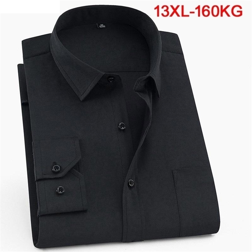 

Large size 10XL 11XL 12XL 13XL shirt business office comfortable men's long sleeve lapel black top 7XL 8XL 9XL 220401, Picture color